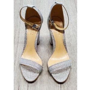 Schutz silver glitter Jenny lee heels